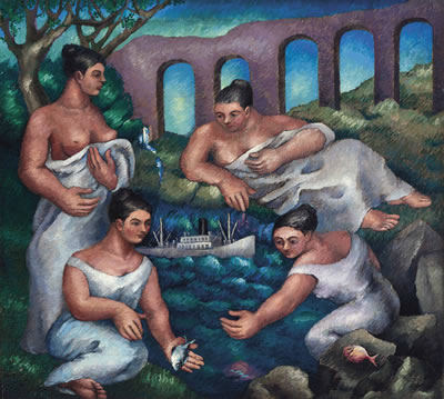 Marina (also known as Las pescadoras) by Augustin Lazo - Auction record, sale price, and art valuation. Compare with similar artists and explore comparable artworks.
