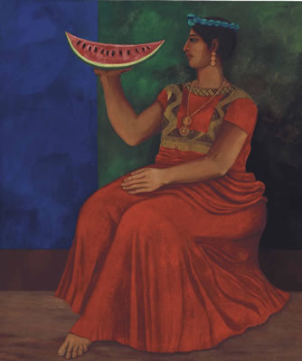 Juchiteca con sandía by Olga Costa - Auction record, sale price, and art valuation. Compare with similar artists and explore comparable artworks.