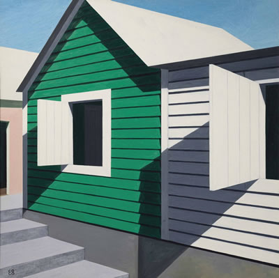 Casita verde y blanca