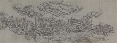 Study for 'The History of Transportation' Mural