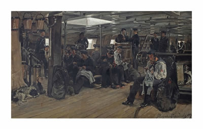 Marines aboard the Zr. Ms. artillery command ship 'Het Loo'
