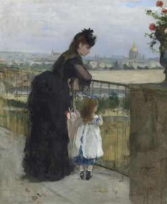 Femme et enfant au balcon