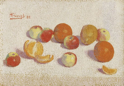 Nature morte aux pommes et aux oranges