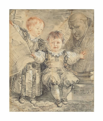 Portrait of the princes Camillo and Francesco Borghese as young boys by Giuseppe Cades - Auction record, sale price, and art valuation. Compare with similar artists and explore comparable artworks.