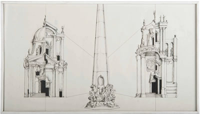 4 Alternative Designs for the Piazza Del Popolo in the Style of Carlo Rainaldi