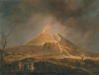 A view of Vesuvius erupting with Sir William Hamilton observing from afar with his crew, the painter on the right by Michael Wutky - Auction record, sale price, and art valuation. Compare with similar artists and explore comparable artworks.