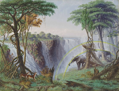 The Mosi-o-a-tunya (Smoke resounding) or Victoria Falls of the Zambesi River, Latitude 17.55.4 South by Thomas Baines - Auction record, sale price, and art valuation. Compare with similar artists and explore comparable artworks.