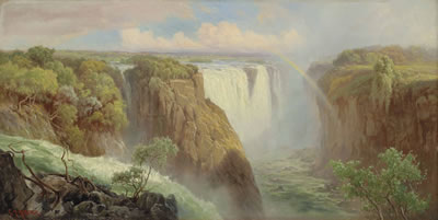 The Devil's Cataract and Victoria Falls, from the west bank of the Zambezi River by Edward Henry Holder - Auction record, sale price, and art valuation. Compare with similar artists and explore comparable artworks.