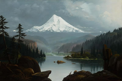 Indians in a Canoe, Mt. Hood