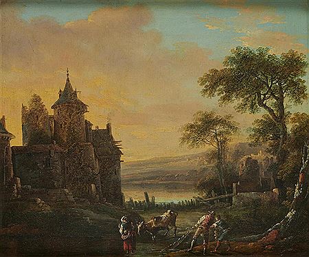 Paysage au pont de bois Paysage aux pêcheurs (2)