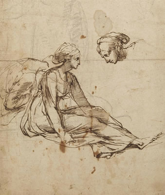 Femme assise, avec une tête