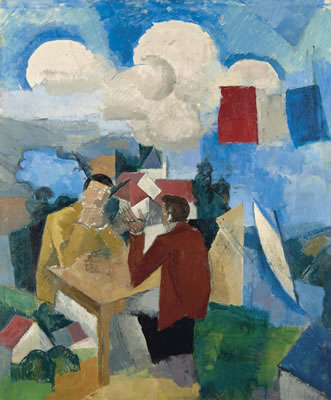 La conquête de l'air, avec deux personnages