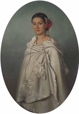 Jeune femme au châle blanc