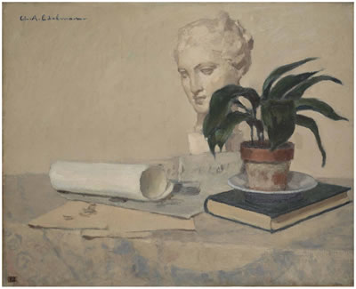Nature morte au buste de femme