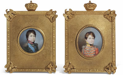 Portrait du prince Achille Murat (1801-1847); et Portrait du prince Lucien Murat (1803-1878)