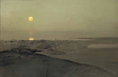 Sunset over calm waters