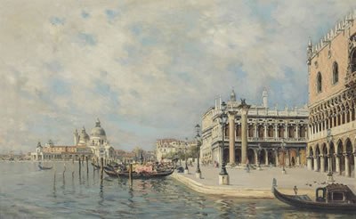 View towards St. Mark's Square with Santa Maria della Salute in the distance