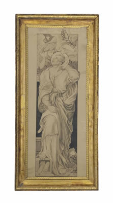St Matthew: Design for a stained glass window by Frederick James Shields - Auction record, sale price, and art valuation. Compare with similar artists and explore comparable artworks.