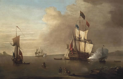 The flagship of a Rear-Admiral of the Red by Thomas Leemans - Auction record, sale price, and art valuation. Compare with similar artists and explore comparable artworks.