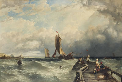 Watching for the return of the fishing fleet, Calais