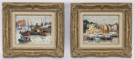 "Honfleur au Printemps" and "Honfleur. Bateaux de pêche dans le grand Gassin". (2)