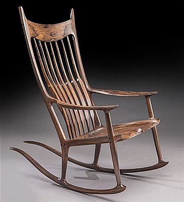 Rosewood long tailed rocking chair
