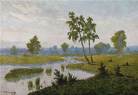 Sample artwork by Jozef Guranowski (1852 - 1922), known for theater decoration and painting landscapes in oil and watercolor - View similar artists and auction records