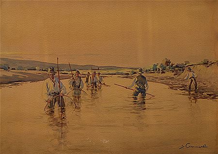 FISHERMEN by Stanislaw Gibinski - Auction record, sale price, and art valuation. Compare with similar artists and explore comparable artworks.
