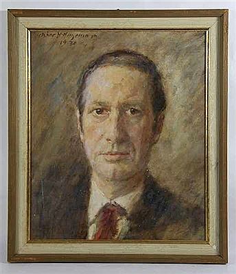 En face-Portrait eines Mannes mit Schlips u. Kragen