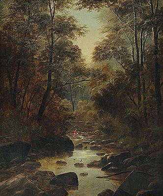 '[Panning for Gold] on the Coliban, the Falls by