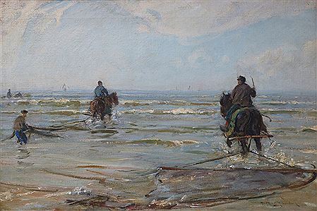 Shrimping with Horses in the Surf