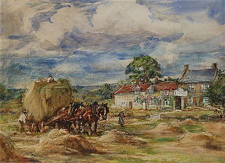 Harvesting at Ellerby by Rowland Henry Hill - Auction record, sale price, and art valuation. Compare with similar artists and explore comparable artworks.