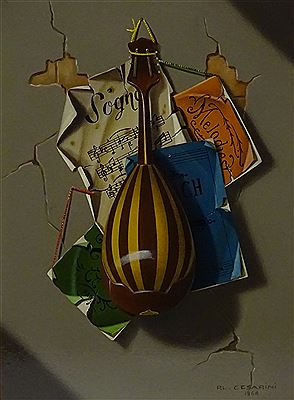 Still Life with Mandolin - trompe l'oeil