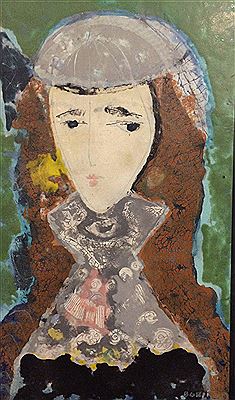Portrait de femme aux cheveux roux.