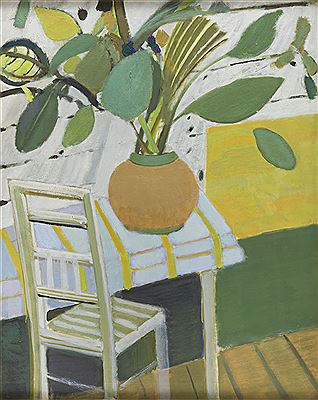 "Leafs in a Round Vase"