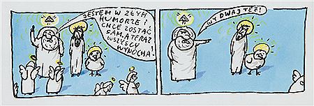 "Jestem w zlym humorze...", satirical illustration