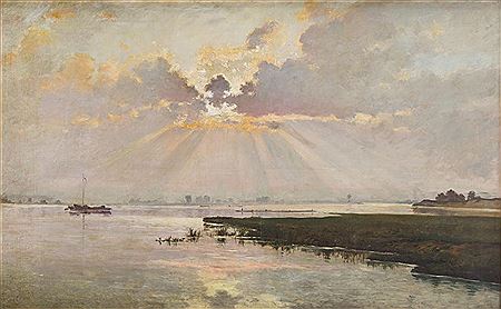 Lake in a Sunset