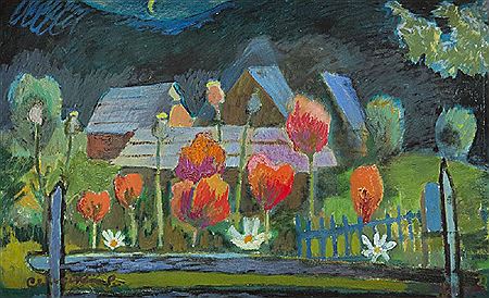 Poppies in The Stiepanski Chutor by Roman Selsky - Auction record, sale price, and art valuation. Compare with similar artists and explore comparable artworks.