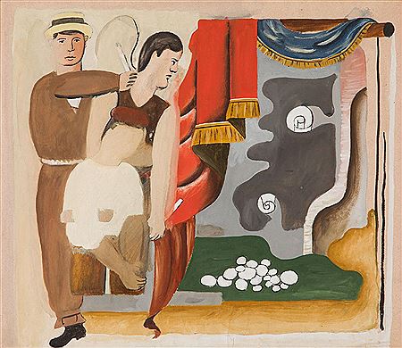 Sample artwork by Marek Wlodarski (1903 - 1960), known for abstract and still-life painting, figure drawing, teaching - View similar artists and auction records
