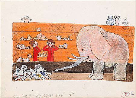 "Slon w sklepie z porcelana" by Halina Zakrzewska-Zaleska - Auction record, sale price, and art valuation. Compare with similar artists and explore comparable artworks.