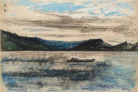 Untitled (fishing boat at dusk)