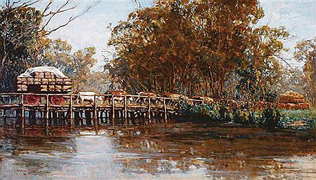 Wagon Train On The Murray