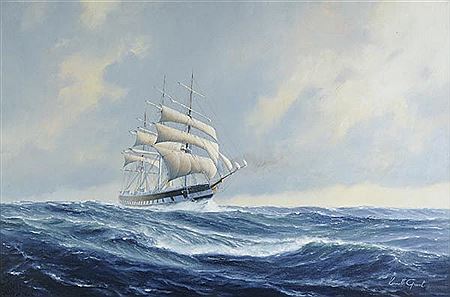 BRITISH MERCHANT SHIP IN A STRONG BREEZE