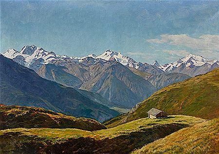 Blick auf Weissmies, Mischabel, Matterhorn und Weisshorn by Henri Edouard Huguenin-Virchaux - Auction record, sale price, and art valuation. Compare with similar artists and explore comparable artworks.