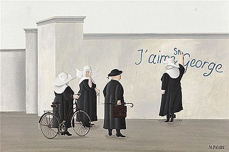 Die Ordensfrauen und der Priester