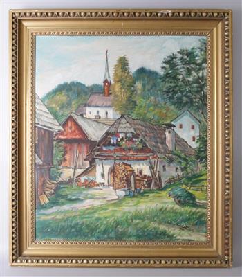 "Dorfansicht mit Bauernhaus" by Rudolf Canaval - Auction record, sale price, and art valuation. Compare with similar artists and explore comparable artworks.