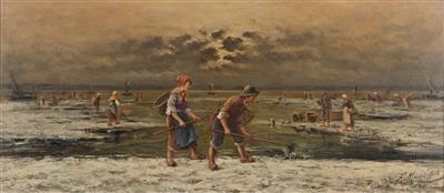 "Winterliche Küstenlandschaft mit Eisfischern"