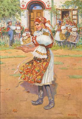 Girl carrying Cakes