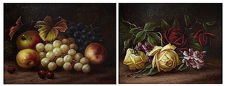 (i) Untitled, Still Life with Fruit (ii) Untitled, Still Life with Flowers by Edwin Steele - Auction record, sale price, and art valuation. Compare with similar artists and explore comparable artworks.