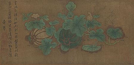 Watermelons on a leafy vine by Xuan Qian - Auction record, sale price, and art valuation. Compare with similar artists and explore comparable artworks.